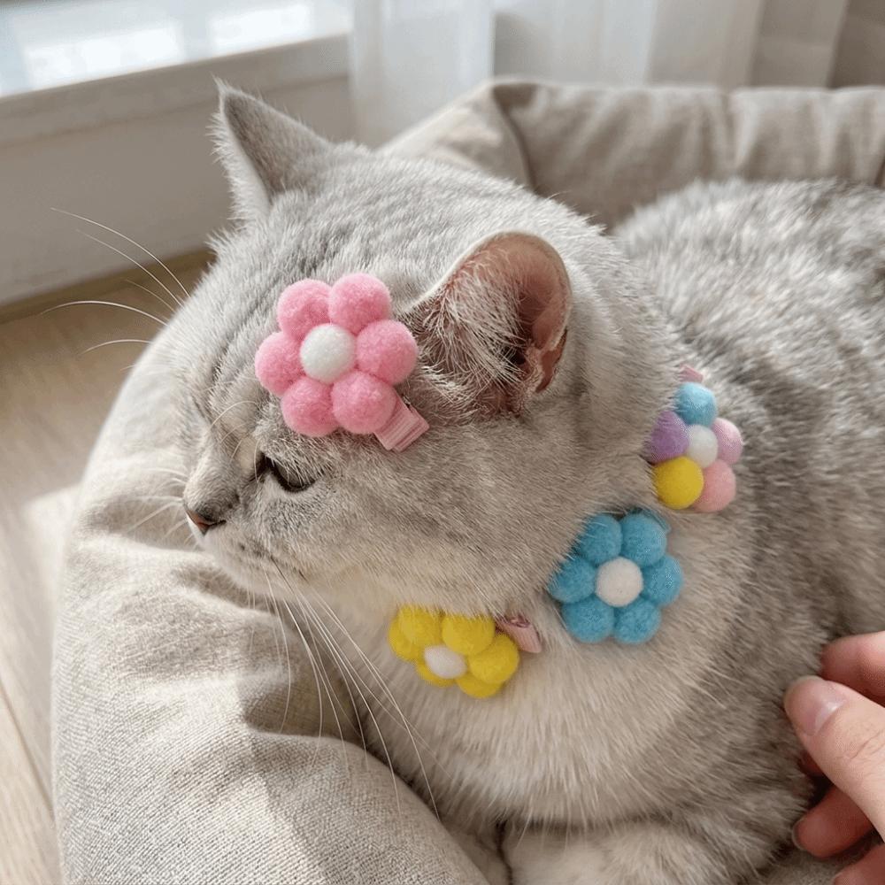 24 Pcs Pastel Tones Pet Flower Hair Accessories Pet Head Flower Ornaments Holiday Gathering