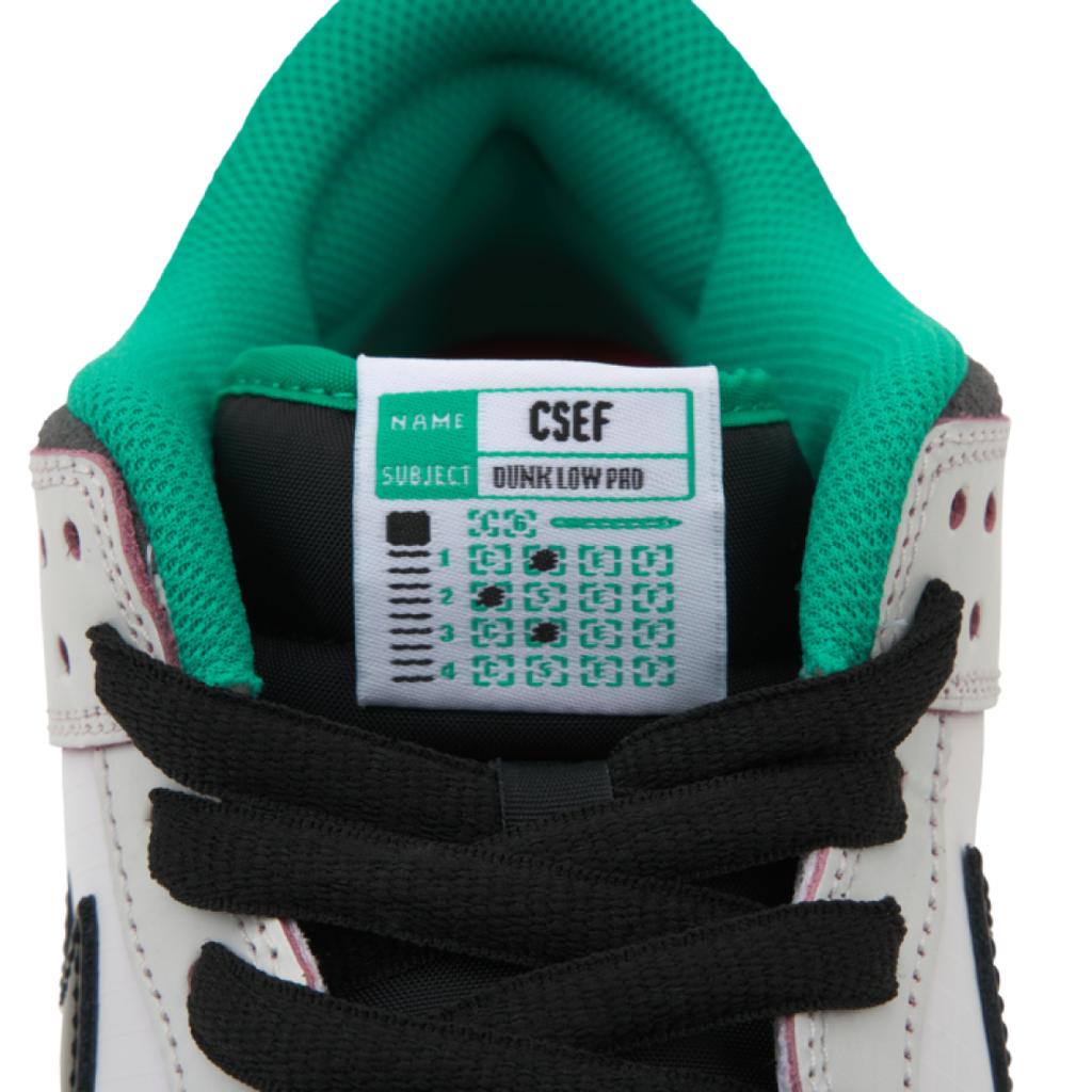 Мужские кроссовки CSEF x Nike Dunk Low SB Белые Прозрачный Изумрудный Унисекс Summit-White Черный Железо-Серый HJ4132-100