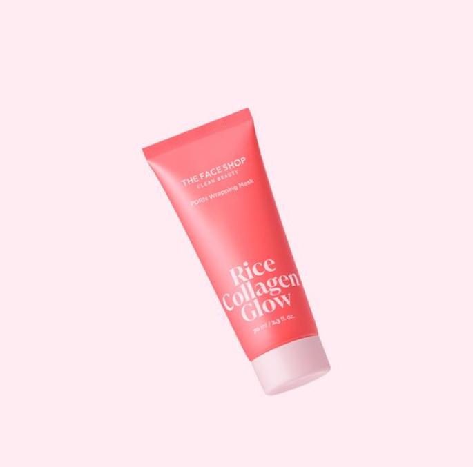 The Face Shop Рисовая и Коллагеновая Glow PDRN Обертывающая Маска 70мл – Осветляющая и Укрепляющая Тканевая Маска