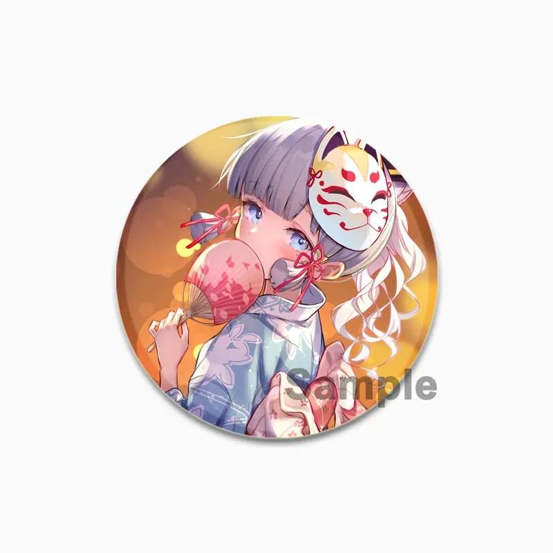 32/44/58 мм значок Камисато Аяка из мультфильма милые жестяные броши ручной работы креативные эмалевые булавки для одежды рюкзак подарочные ювелирные изделия аксессуары