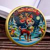Christmas Santa Coins Double-sided Alloy Collectible Coin Colorful Pattern Festive Souvenir Coin for Christmas