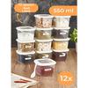 Контейнер для хранения пищевых продуктов Foly с 12 ложками и набором этикеток из 12 держателей для специй малого размера 550 мл