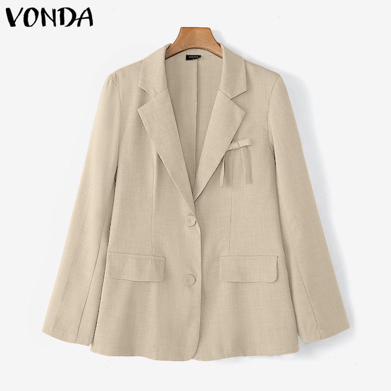 VONDA Women Oversized Long Sleeve Solid Color Bow Knot Casual Thin Tops Cardigan