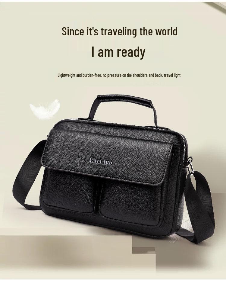 Мужская ретро деловая сумка-мессенджер через плечо большой вместимости