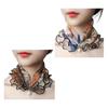 2Pcs Women Faux Silk Scarf Printing Faux Pearl Decor Lace Trim Lightweight Scarf Hand Strap Accessory