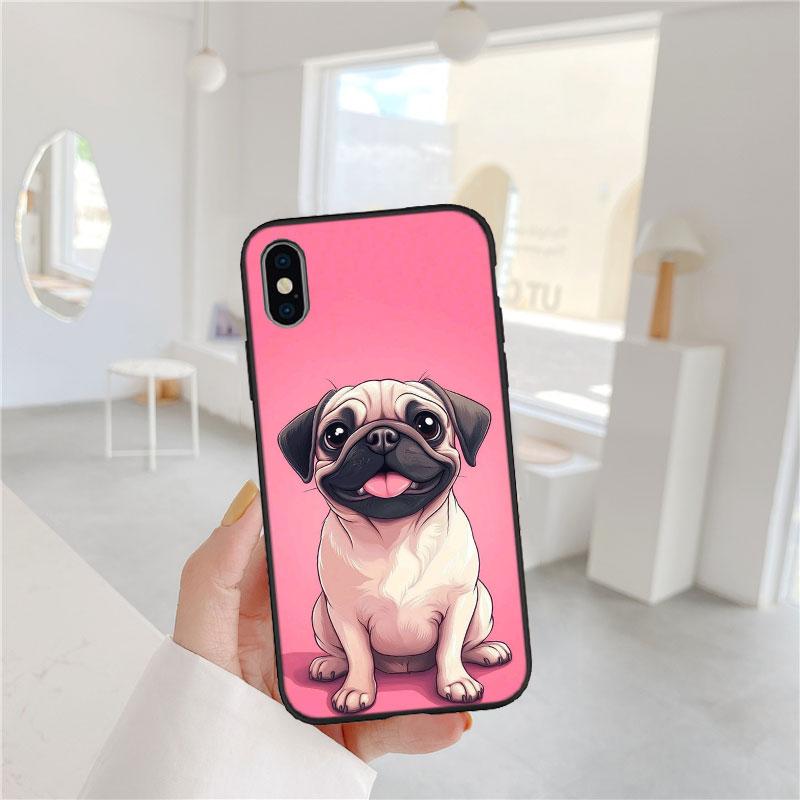 LO27 Cute Pug Dog Soft Shell Phone Case for Xiaomi Poco C40 C50 C51 C55 C65 C71 C75 F3 F5 F6 F7 M2 M3 Pro Ultra