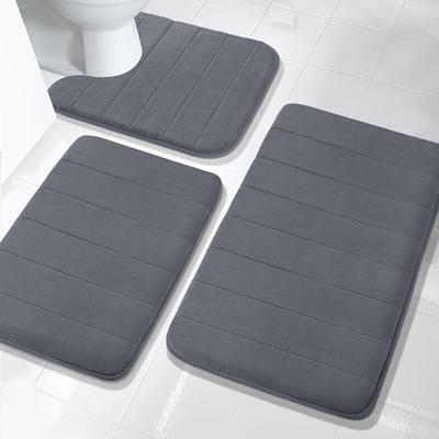 Комплект из 3 ковриков для ванной из пены с эффектом памяти 40x60 см, 50x80 см, прямоугольные и U-образные коврики для ванной комнаты, нескользящие, мягкие, впитывающие воду коврики для туалета