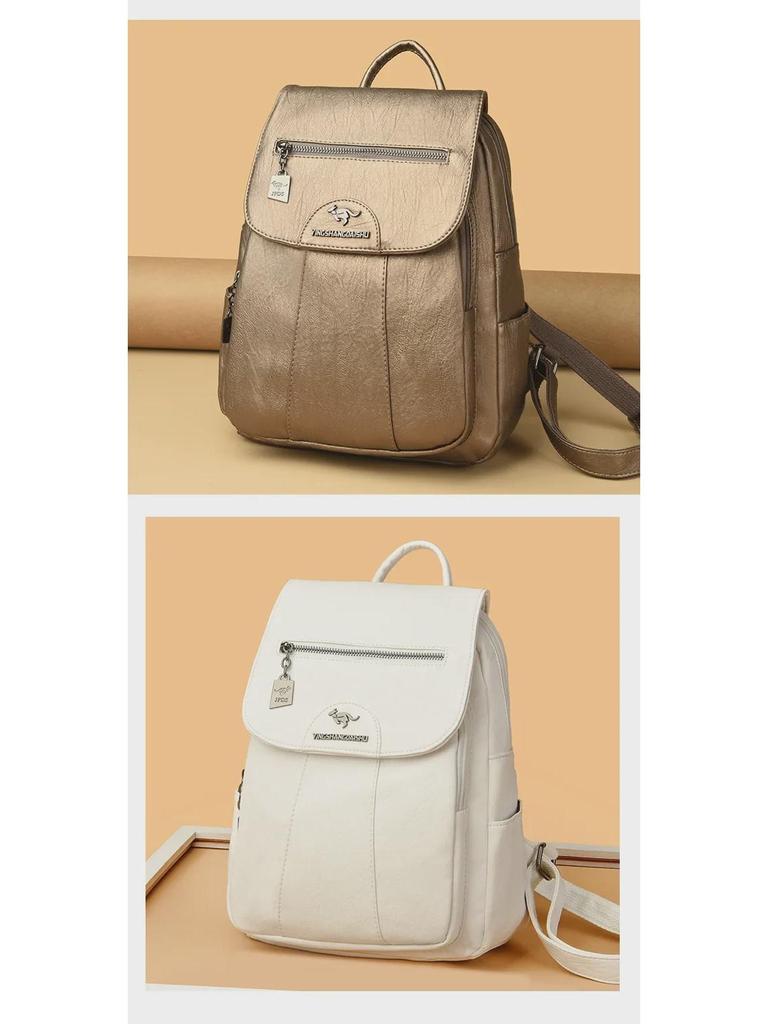 Стильный женский рюкзак большой вместимости из мягкой кожи с защитой от кражи для путешествий и учебы