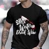 T-Shirt for Men Save Water Drink Wine Graphic Unisex Clothes Winery Trip Tshirt Wine Tasting Outfit Group Tops Wine Drinking Tee
