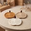 Easy to Clean Table Mats Handmade Crochet Pumpkin Coasters, Soft Polyester Coffee Mats, Cushion Autumn Themed Farmhouse Dining Accessories for Kitchen