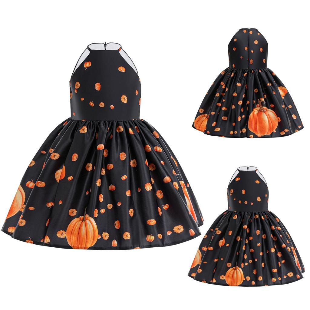 Halloween Baby Girls Dress Printed Dress Witch Role Play Cosplay Costume Masquerade Costume