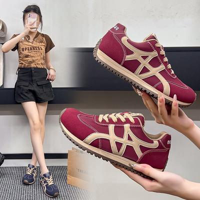 2025 новая осенняя платформа немецкие тренировочные туфли женская мода ретро кожаная цветная обувь на доске женская обувь спортивная обувь повседневная обувь