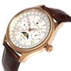 Часы Moon Phase Multi Calendar 5 ATM Waterproof Business Formal Leather Belt Limited Model Pink Gold White [Salvatore Mara] Men's SM24110-PGWH