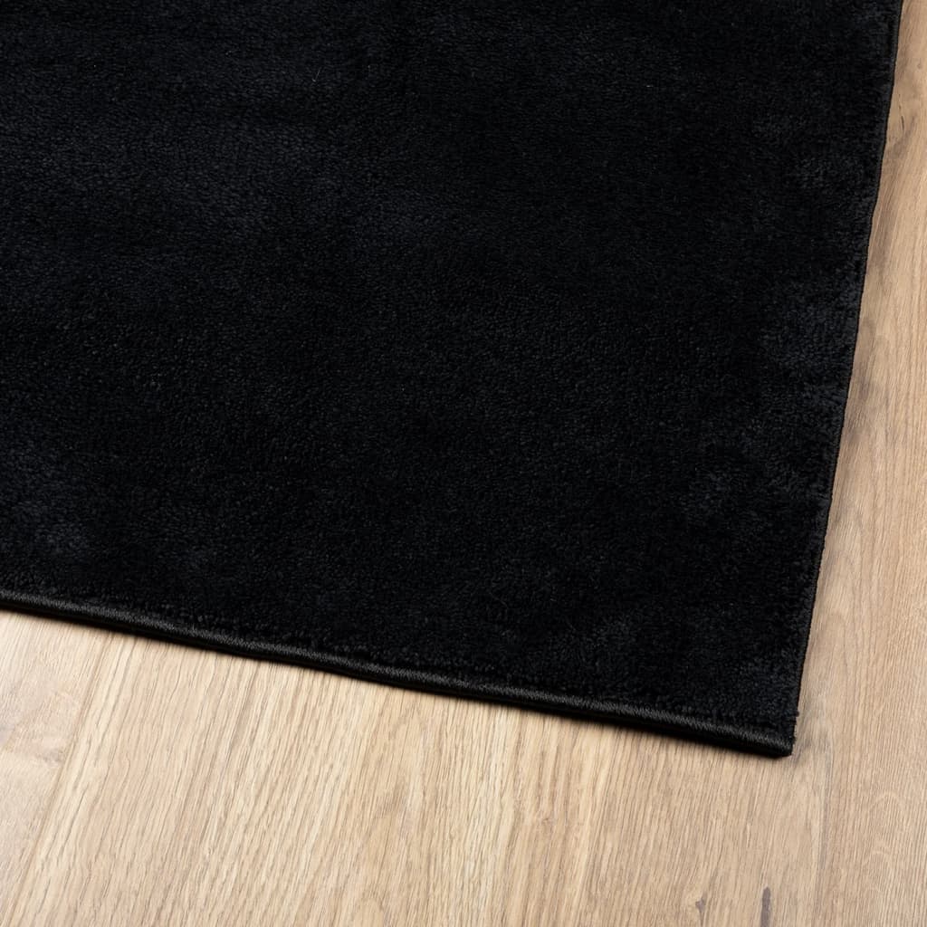 OVIEDO Short Pile Rug Black 120 x 120 cm