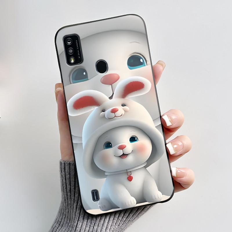 Мягкий ТПУ чехол для ZTE Blade A51 A71 A31 Plus A7P Милый Кролик с сердцем Черная силиконовая задняя панель для BladeA51 Защитный мягкий чехол