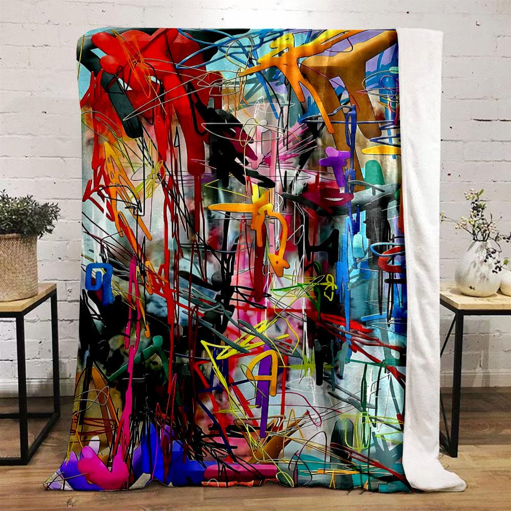 Abstract Graffiti Art Blanket bedroom Blanket for Livingroom Couch lunch break Soft throw for Friend's festival Gift