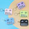 Creative Mini Dj Machine Music Keychain Funny Luminous Sound Toy Keyring Car Key Holder Bag Pendant Backpack Hanging Decoration
