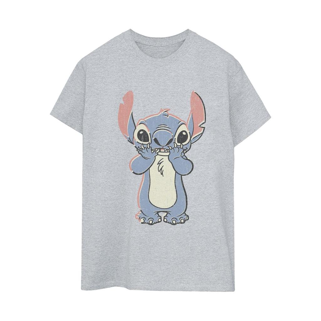 Disney Womens/Ladies Lilo And Stitch Big Print Cotton Boyfriend T-Shirt