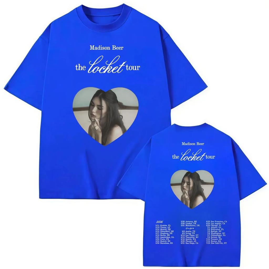 Custom Shirt Madison Beer The Locket Tour 2026 Merch Tshirt Fashion Pop Music Short Sleeve T Shirts Unisex Unisex Casual Loose Cott
