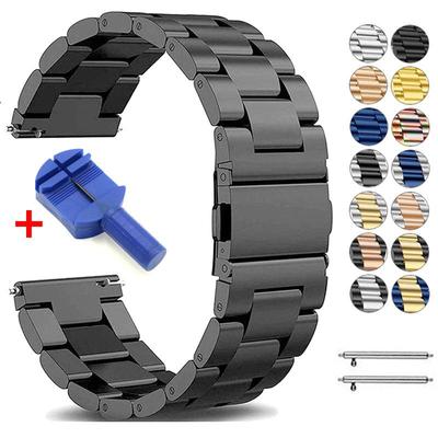 Металлический ремешок 22 мм 20 мм для Samsung Galaxy Watch 3, Huawei GT2/Amazfit GTR, браслет из нержавеющей стали, браслет для Samsung Watch 4