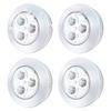 B-Est 20 Pack LED Battery-Powered Wireless Night Tap Press Lamp Stick-On Push Safe Lights For Hallway Kitchen Bedroom Silver