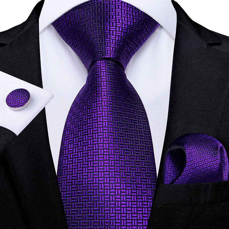 2025 Luxury Mens Necktie Set Business Tie Silk Hanky Cufflinks Set