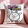 Game TThe Battle Cats Cushion Cover Breathable Linen Pillowcase Summer Odorless EcoFriendly Invisible Zipper Washable