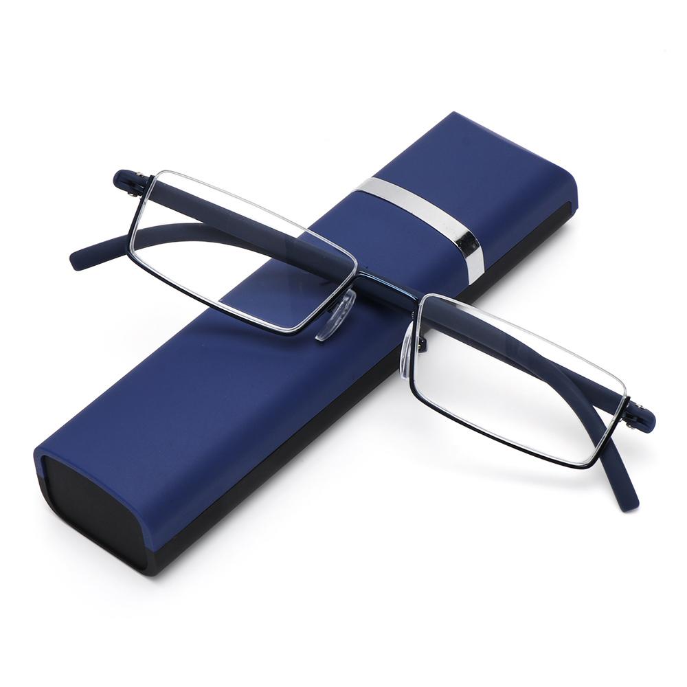 НОВЫЕ очки для пресбиопии TR90 Мужские очки для чтения с защитой от синего света Мужские металлические квадратные очки для зрения Плюс линзы +1.75+2.25+2.75