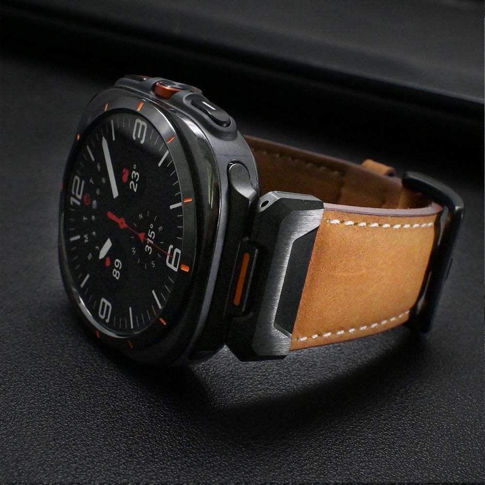 Кожаный деловой ремешок для Samsung Galaxy Ultra Watch 47 мм Быстросъемный ремешок Correa для SAMSUNG GALAXY ULTRA 7 47MM Роскошный браслет