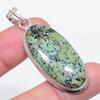 Natural Tibetan Turquoise 925 Sterling Silver Jewelry Pendant 2.17" A3b69