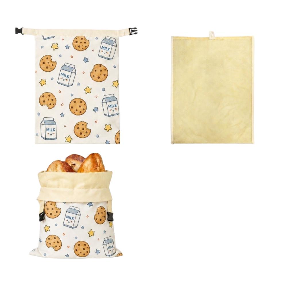 Lock Closure Bread Storage Bag Linen Cotton Beeswax Coated Bags New Sourdough Bread Bag for Baking