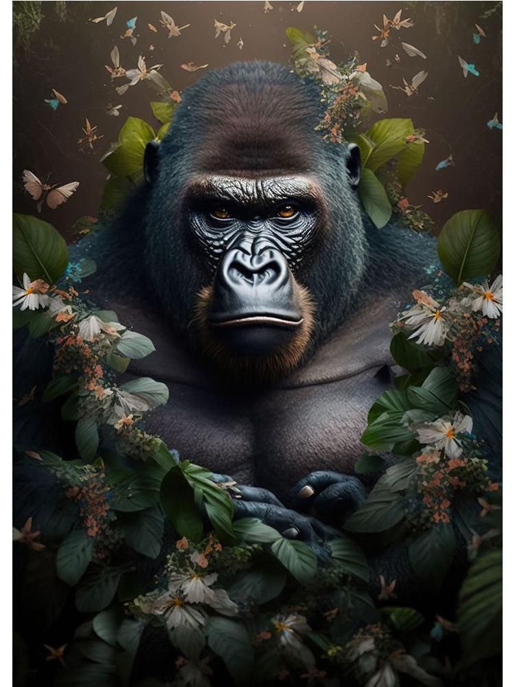 Винтажные животные в джунглях, цветы, холст, картина, печать плакатов, павлин, тукан, попугай, слон, обезьяна, настенная живопись, домашний декор для комнаты