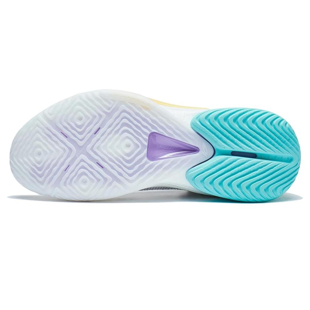 Li Ning Speed 10 Амортизирующие Нескользящие Износостойкие Дышащие Низкие Баскетбольные Кроссовки Мужские Белый Фиолетовый ABAT085-68