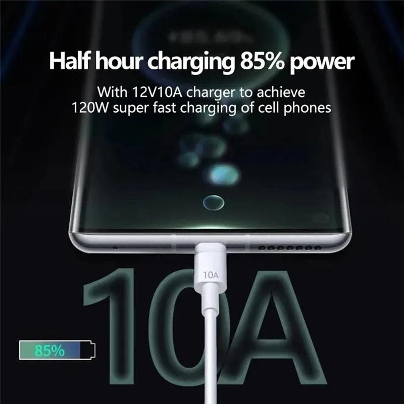 120W 10A USB Type C USB Cable Super Fast Charing Line for iPhone 15 Xiaomi 12 Samsung Huawei Quick Charge USB C Cables Data Cord