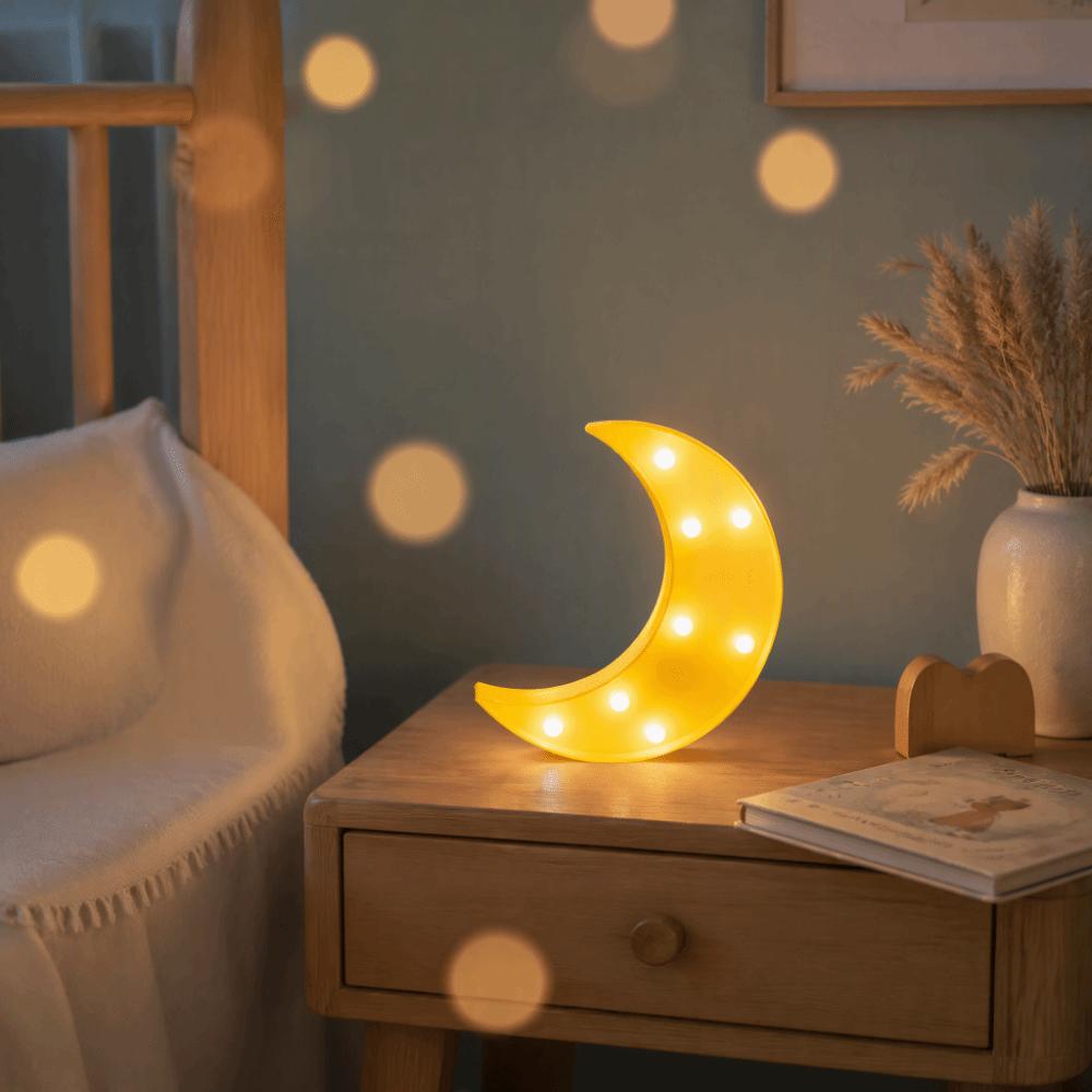 Crescent Moon Moon Night Light Yellow LED Night Light Beautiful Night Lamp  Home Decor