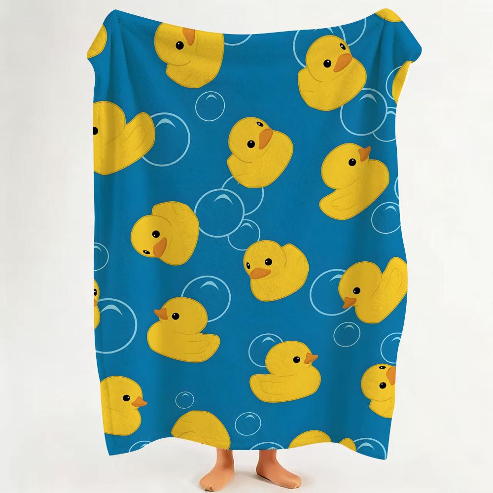 toy Y Yellow R Rubber D Duck Throw Flannel Throw Blanket Suitable for Sofa Living Room Bedroom