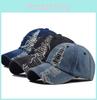 Trendy European American Style Distressed Denim Baseball Cap For Men And Women