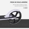Folding Scooter Handlebar Height Adjustable to 4 Levels Rear Braking System for Children Teenagers Max. Weight 100KG Dim. 88L x 37W x 75-100H cm White