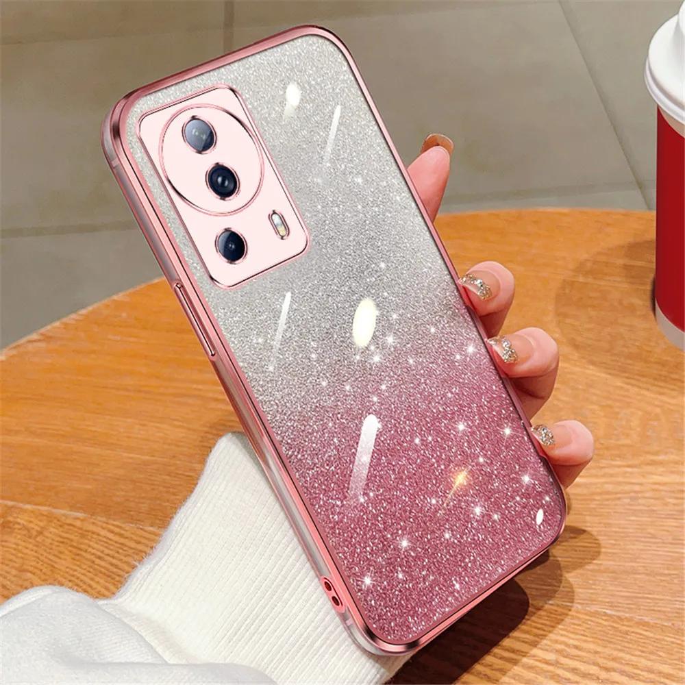 Mi13 13lite 13tpro Роскошный блестящий чехол с градиентным покрытием для Xiaomi 13T Pro 13 Lite 14 12T 11T 12 11 Lite Pro POCO C65 Мягкий чехол