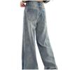 Painted Design Vintage Loose Wide Leg Jeans Women Casual Middle Waist Baggy Straight Denim Pants Spring Autumn Korean Fashion Streetwear