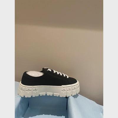 [Увеличить высоту на 5 см] P's Triangle Женские парусиновые туфли на толстой подошве, повседневные белые кроссовки со шнуровкой