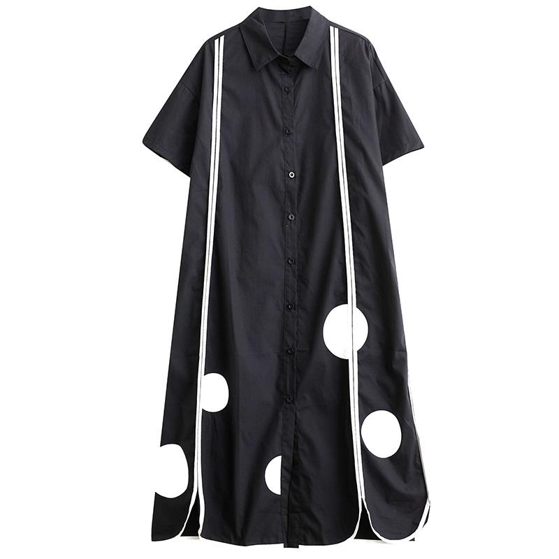 Short Sleeve Plus Size Cotton Vintage New In Dresses for Women Casual Loose Long Summer Shirt Dress