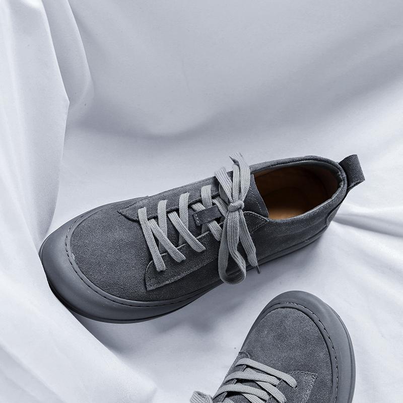 Модная минималистская обувь для мужчин, повседневные кожаные кроссовки с широким носком, легкие прогулочные туфли, замшевые туфли, кроссовки