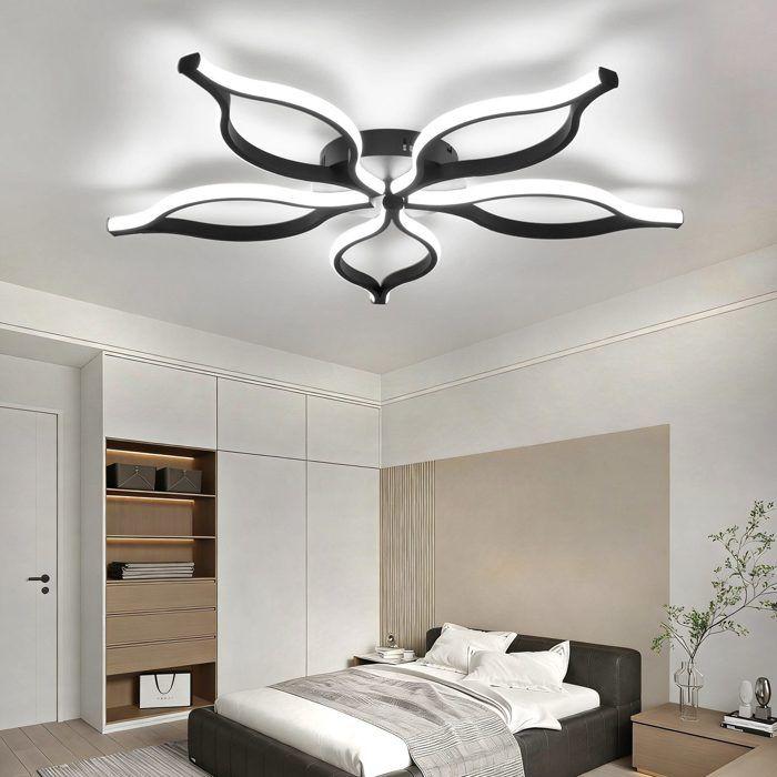 Plafonnier LED - NETTLIFE - Plafonnier LED moderne - 80 cm - 75W - Télécommande et veilleuse
