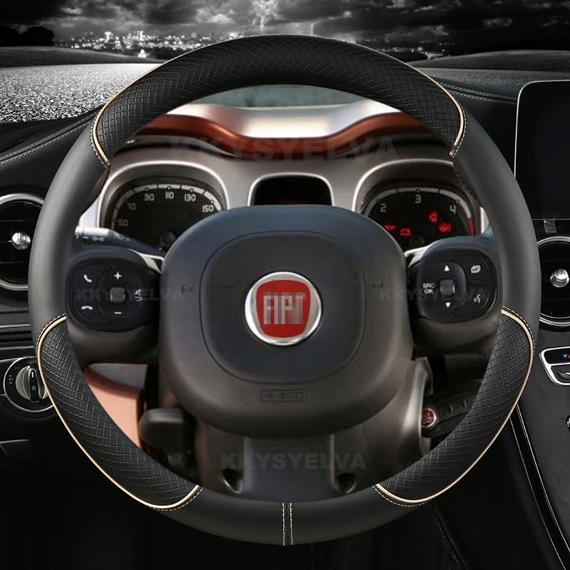 Кожаный чехол на руль автомобиля из микрофибры для Fiat Panda 2013 2015 2017 2022 Автоаксессуары