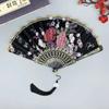 Silk Cloth Gold Edge Fans Chinese Traditional Dance Fan Chinese Style Fan Customized Handmade Folding Fan Decorative Fan