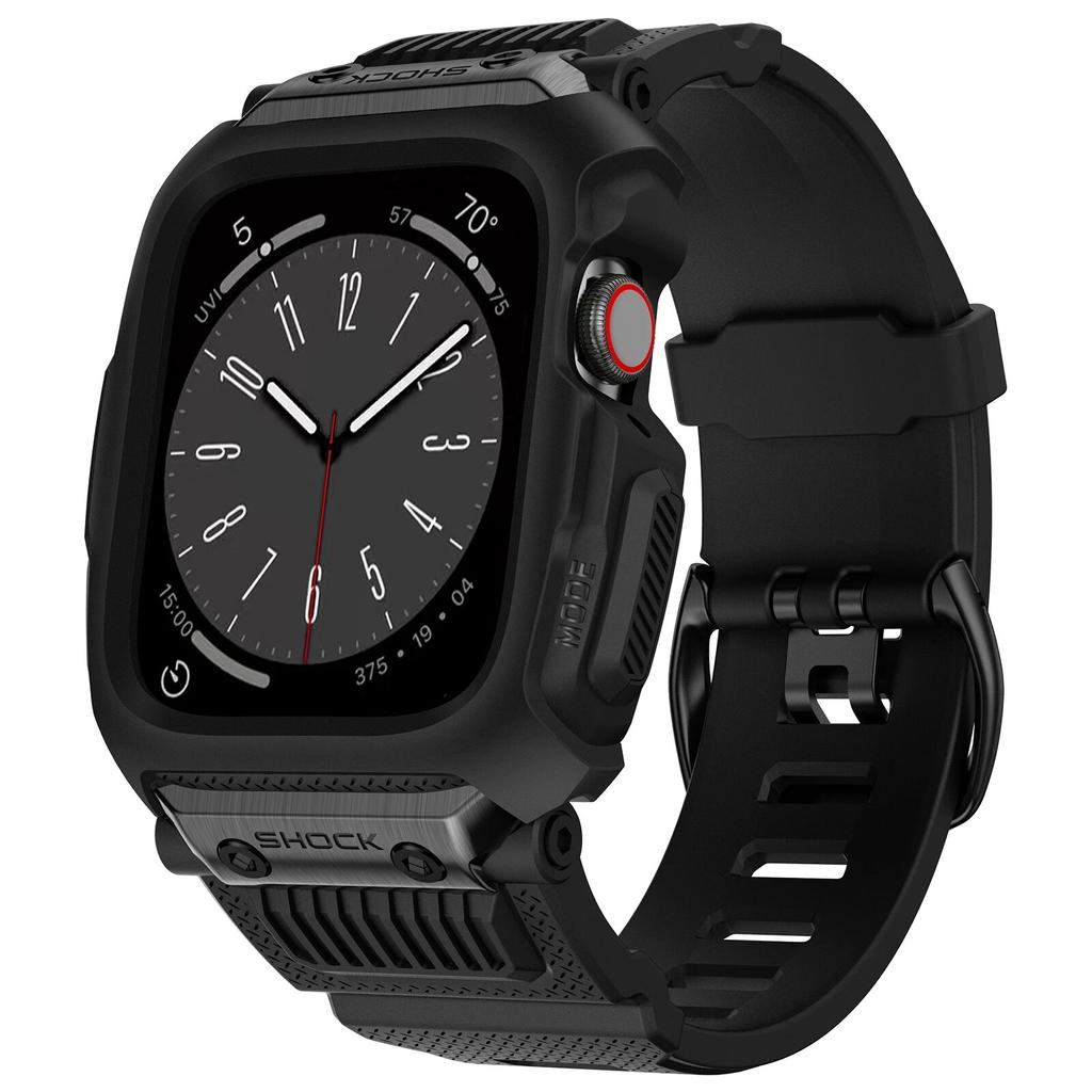 Камуфляжный спортивный чехол + ремешок для Apple Watch 9, 8, 7 SE, 6 ремешков, водонепроницаемый, устойчивый к падениям, серия iwatch 45 мм, 44 мм, 42 мм, комплект модов