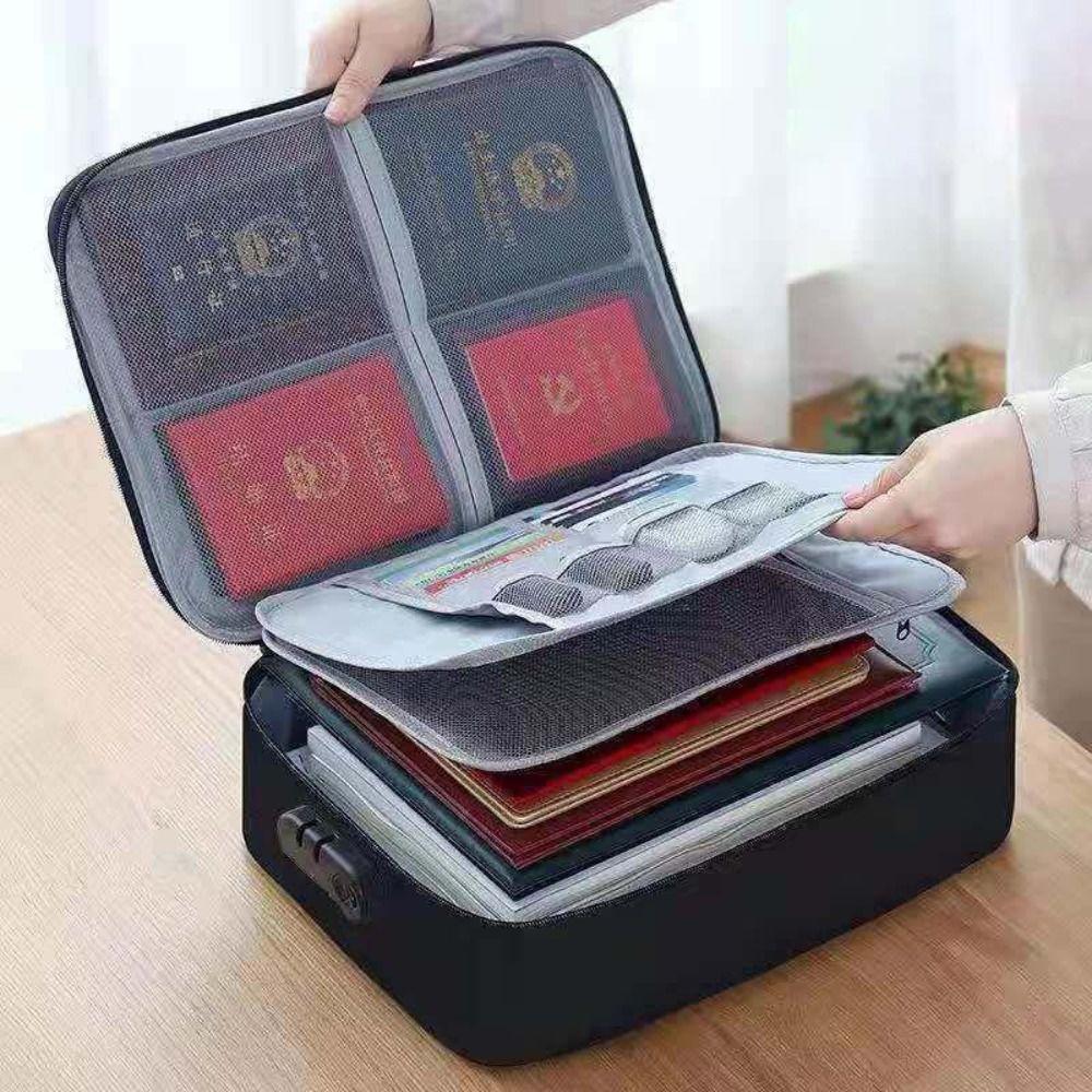 Large Capacity Multi-layer Family Document Bag with Password Travel Storage Case  Passport