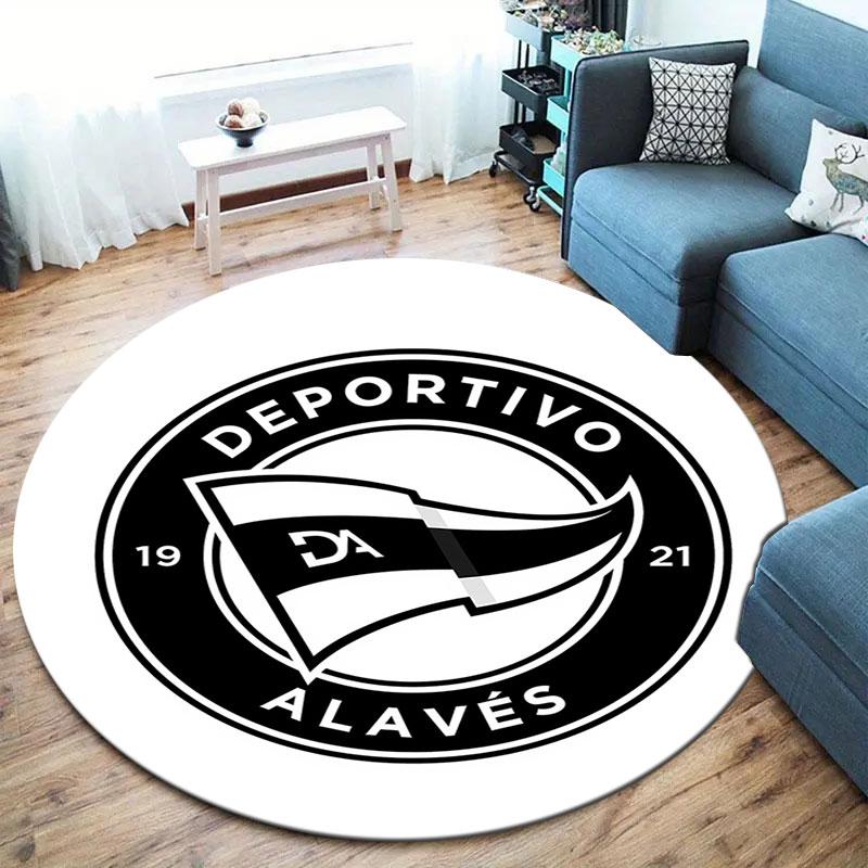 Deportivo Alaves Round Area Rug,Carpet Rug for Living Room Bedroom Sofa Playroom Decor,Non-slip Floor Mat