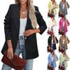Women's  Work Casual Long Sleeve V-Neck Single Button Solid Color Coat